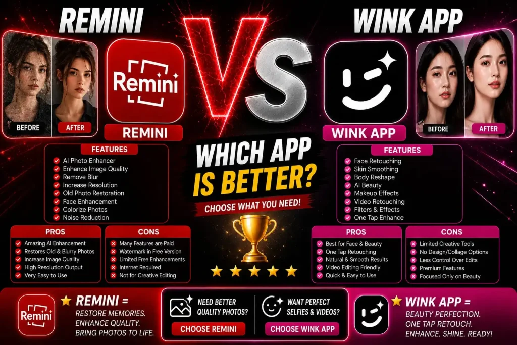 Wink vs Remini: Ultimate Comparison 5 Wink vs Remini Ultimate Comparison